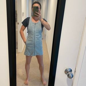 Corduroy light blue overall dress